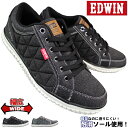 エドウィン EDWIN スニーカー EDW7763 ブラック・グレー 25cm~27cm メンズ ローカットスニーカー カジュアルシューズ 靴 紐靴 運動靴 履きやすい靴 軽量 ゆったり 幅広 疲れにくい 歩きやすい おしゃれ 通勤 通学