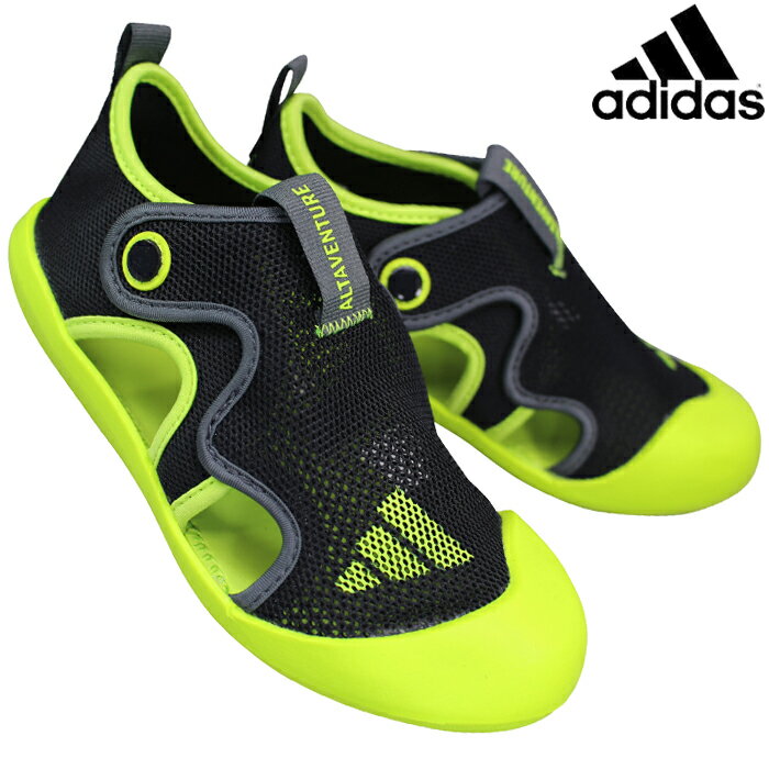 アディダス adidas サンダル JP5749 アルタベンチャー3C ブラック/ライム 19cm〜22cm キッズ スポーツサンダル アクアシューズ アクアサンダル サマーシューズ サンダル 靴 履きやすい靴 ALTAVENTURE 3 C