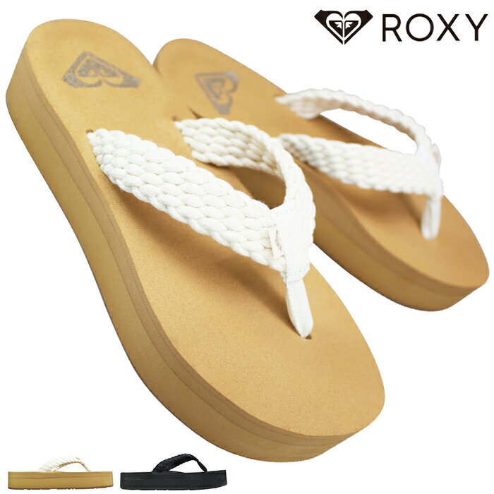 ロキシー ROXY 厚底サンダル ARSD251168 ROXY PORTO PLATFORM クリーム・ブラック 23cm・24cm レディース トングサンダル シャワーサンダル 鼻緒サンダル ビーチサンダル スライドサンダル シューズ 靴 履きやすい靴