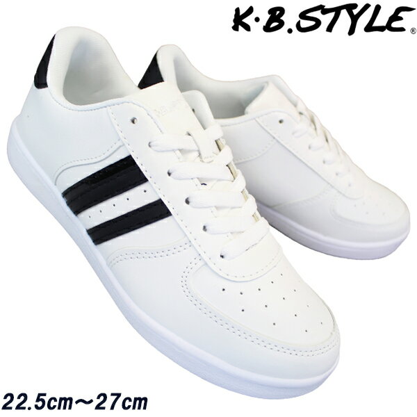 KB.STYLE K-2149 白/黒 メンズシューズ コートスニーカー 紐靴 軽量 お買い得 kbstyle ケービースタイル 軽い 靴 作…