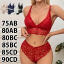 アンダー90まで 上下セット ブラジャー ショーツ 大きいサイズ ブラジャー しっかり支える 可愛い 涼しい ノンワイヤー 垂れた胸 パンツ 2点セット 脇高 脇肉 レース 谷間 寄せる スタイルアップ ワイヤレス 85C 85D 90C 90D 送料無料