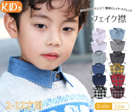 サッと簡単にレイヤードスタイルにイメージチェンジ! 付け襟 フェイクカラー 子供用 キッズ 男の子 女の子 シャツスタイル スクエア チェック柄 ジュニア ファッション小物 重ね着風 2-12才 全12色 サッと簡単にレイヤードスタイルにイメージチェンジ! 付け襟 フェイクカラー 子供用 キッズ 男の子 女の子 シャツスタイル スクエア チェック柄 ジュニア ファッション小物 重ね着風 2-12才 全12色