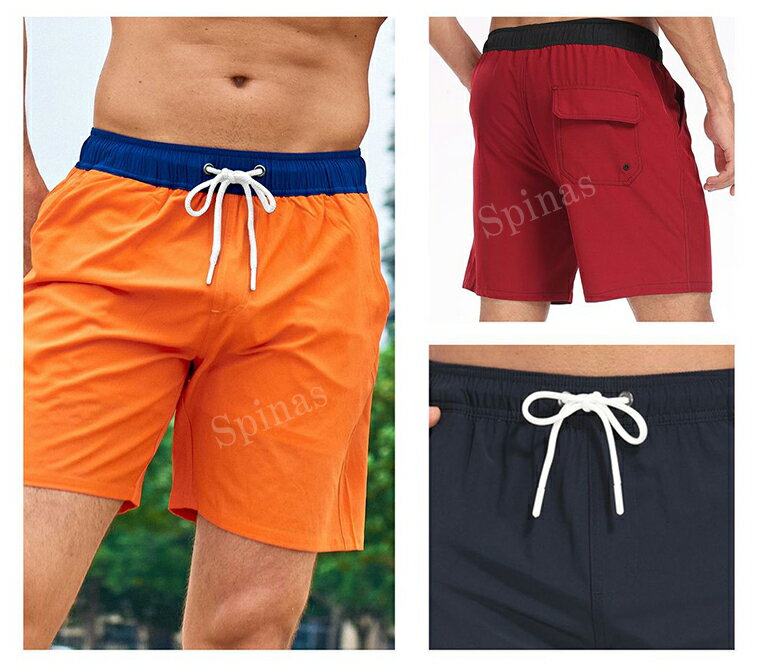 裏地付き＆水陸両用！10色展開 水着 メンズ サーフパンツ 海パン サーフショーツ ボードショーツ ハーフパンツ インナー 大きいサイズ 膝上丈 ひざ上丈 プール 海水浴 サーフィン サウナ 吸水速乾 海水浴 川遊び 水遊び 海外旅行 海水パン