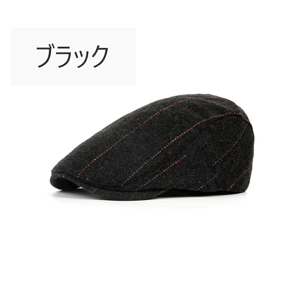 長ツバで小顔効果バツグン メンズ キャップ ツイード チェック柄 ハンチングキャッ...
