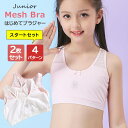 はじめての子供用ブラジャー2枚セット&4パターン! はじめてブラ メッシュ パッド挿入口付き 女の子 スポーツブラ ブラ ジュニア キッズ ジュニアブラ スポブ...