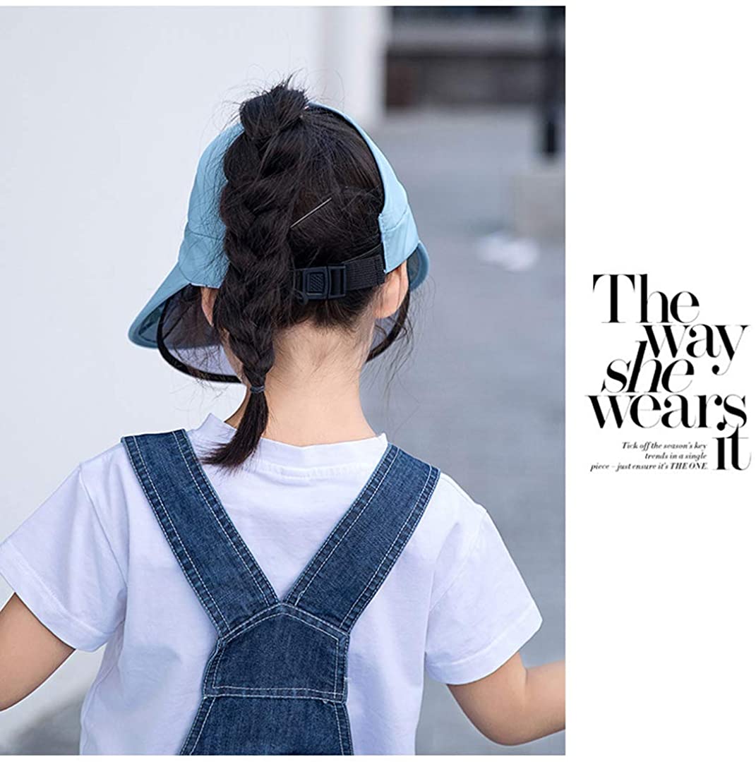 2WAY仕様 ！子供用 キャップ 取り外せる フェイスカバー 紫外線 日焼け 飛沫防止 日よけ帽子 UPF50+ サンバイザー