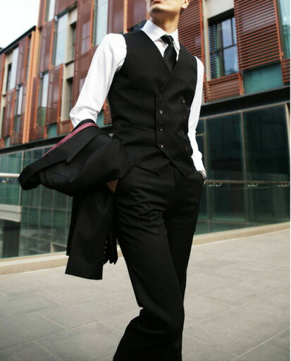 スッキリとしたシルエット!ダブルボタン ジレ メンズ ベスト スーツ地 チョッキベスト キレイ目 スリム ウエスト調整ベルト 細身 S-6XL 大きいサイズ