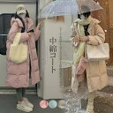 かさばる冬場に重宝する1枚!暖かい中綿 アウター ジャケット フード付き 体型カバー ベンチコート フード 中綿コート ロング丈 防寒 あったか コート 冬物