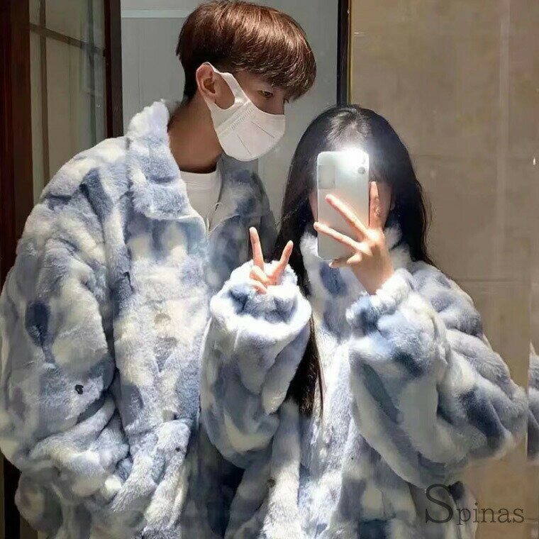 M-2XLサイズ ミックスカラーがお洒落な やわらかボアジャケット フリース メンズ レディース 男女兼用 裏ボア ふわふわ　もこもこタイダイ むら染 ショート丈 オーバーサイズ ゆったり ボア襟 厚手 おしゃれ