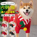 ペットとの忘れられないクリスマスパーティーに ♪2点セット ペットセーター クリスマス 犬服 ネコ ペット用セーター 猫用 犬用 手編み 可愛い サンタ仮装 変...