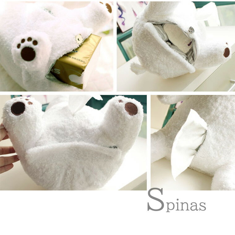 流行りのコンパクトサイズ しろくま シロクマ 白熊 ぬいぐるみ コンパクトティッシュ コンパクトサイズ かわいい 可愛い ティッシュカバー ハーフサイズカバー ハーフサイズティッシュケース 2/3サイズ 3分の2サイズ 半分 [3]