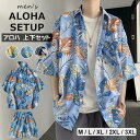 自由自在のレジャー感いっぱい!セットアップ メンズ アロハシャツ ショートパンツ メンズシャツ 上下セット 開襟シャツ ビーチシャツ ビーチパンツ 海 リゾート感 シャツ 柄パン