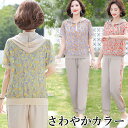 爽やかカラーの上下セット こだわるミセスに 60代 70代 上品シルエット パーカー ハーフジップ ジャージ上下 襟無し 襟なし レディース スポーツウェア ス...