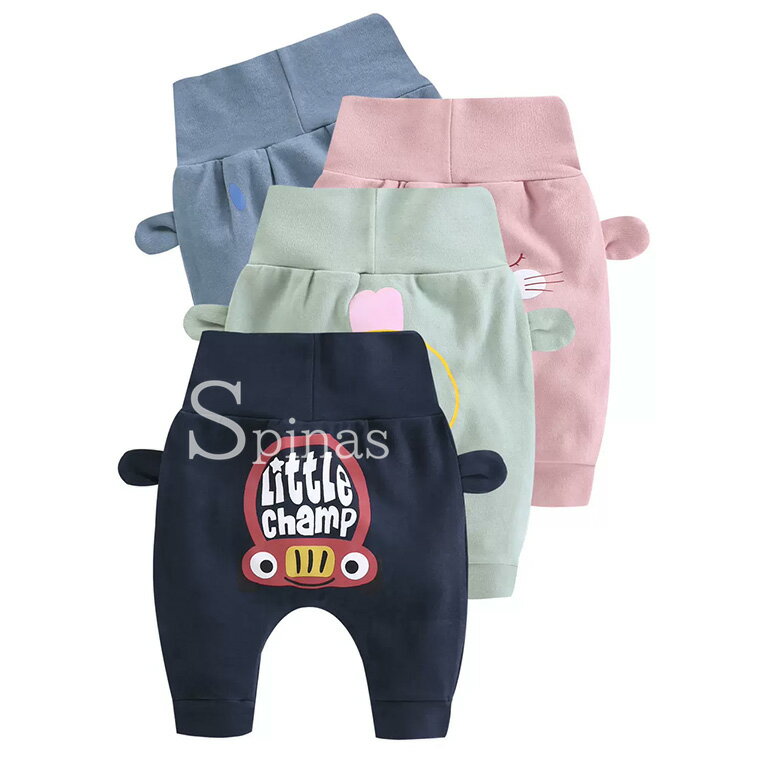 おしりに可愛いアニマルデザイン♪2枚セット キッズパンツ ボトムス ズボン パンツ ベビー服 子供服 キッズ ハイウエスト 男女兼用アニマル 動物 動物フェイス かわいい 男の子 女の子