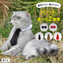 シャツ襟と大きなリボンタイが目を惹くパーティーカラー!選べる2種類 ペット用スタイ ネクタイ 猫用 蝶ネクタイ アクセサリー 首輪 猫用 バイカラー 配色 JK チェック 付け襟 首飾り 記念撮影 散歩 パーティー