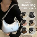 キレイで華やかな大人っぽさを演出します◎6色展開 三日月型 ハンドバッグ リボンモチーフ ショルダーバッグ トートバッグ リボンムーンバッグ レディース ファッション雑貨 かばん 鞄 ミニバッグ 肩掛け リボン フェイクレザー 春 夏 秋 冬
