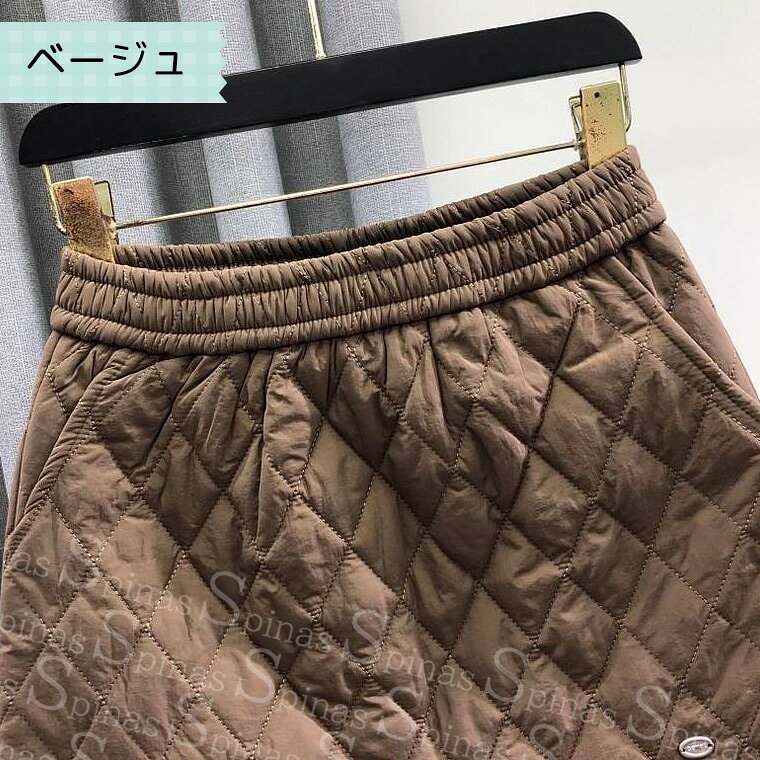 ウエストゴムで重ね着も簡単 中綿ミニスカート タイツとよく合う あたたか あったか ぽかぽか 防寒 キャンプ アウトドア ポケット 高見え レイヤード ダウンスカート風 キルティング 大きいサイズ ひざ掛け オーバースカート かわいい お洒落 送料無料 kutusitapremium-10013269 靴下プレミアム サンプル画像3