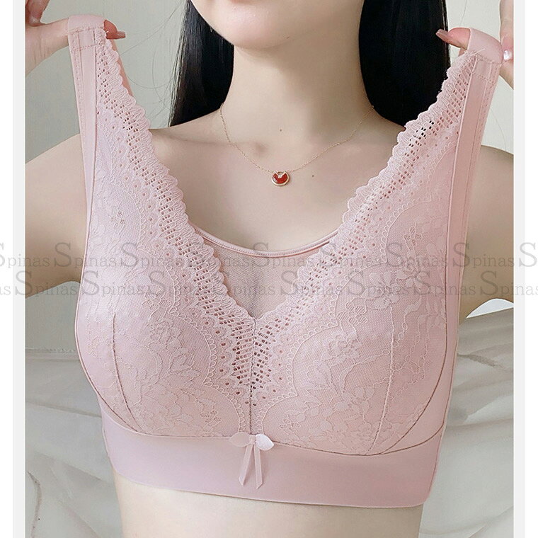 アンダー105まで シンプルに可愛い 通気性 谷間見えない 胸を小さく見せるブラ 着せ 補正下着 大きいサイズ ノンワイヤー 小胸 可愛い 胸元カバー スポーツブラ 抑える 幅広ストラップ 肩凝り防止 ワイヤレス 胸つぶし 谷間防止 チラ見え 送料無料 kutusitapremium-10014448 靴下プレミアム サンプル画像2