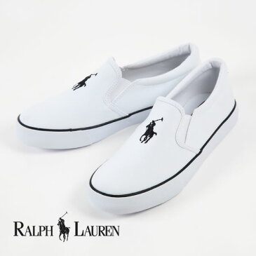 【国内正規品】POLO RALPH LAUREN SETH SLIP-ON　ポロ・ラルフローレン　セス　スリップオン　スニーカー　レディース　ホワイト/ネイビー　スリッポン　靴（seth slipon-whnv）