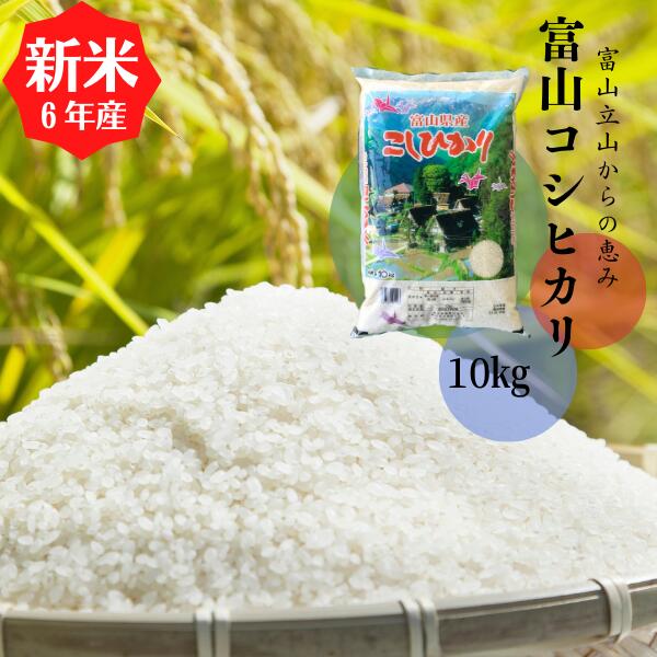 新米】富山県産コシヒカリ100% 玄米10キロ 一等米令和6年温度管理送料込
