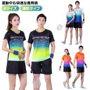 【送料無料】バドミントンメンズ 卓球ユニフォーム 通気性 上下セット セットアップ トップス シャツ ユニフォーム 新作 ジュニア パンツ
