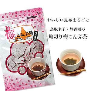 静香園の本格派こんぶ茶 梅入り角切こんぶ茶48g【うめ】 お茶 北海道 道産 梅 角切りこんぶ茶 梅昆布茶 紀州 角切り昆布茶 こんぶ茶 まるごと 塩昆布 昆布茶 国産 お土産 ご当地 観光 旅行 静香園 鳥取 米子 メール便 茶