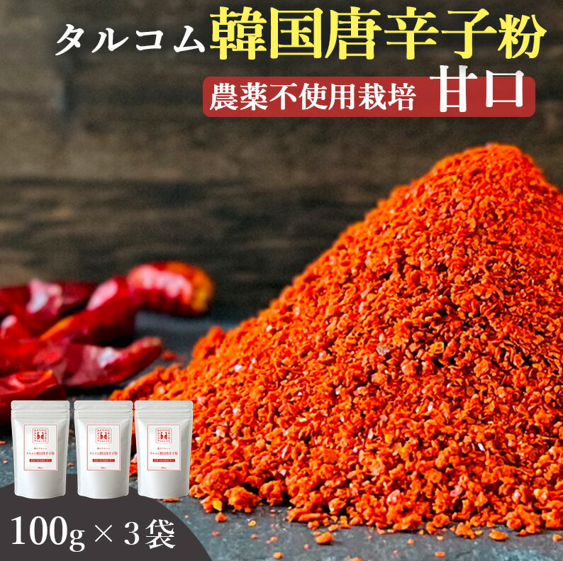 韓国産 唐辛子 粉末 100g 3袋セット 送料無料 (韓国産 農薬不使用唐辛子100%粉末) ダイエット カプサイ..