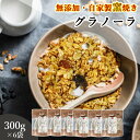 グラノーラ 無添加 300g 6袋セット 送料無料 (自家製窯焼き 天然素材100%) 穀物 麦 オーツ麦 オートミール アーモンド くるみ クランベリー レー...