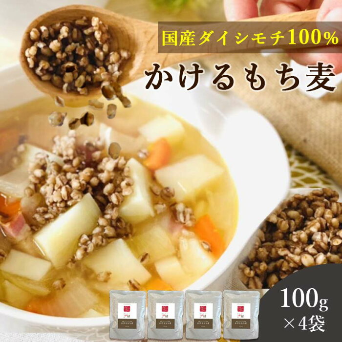 もち麦 国産 ゆでもち麦 100g 4袋セット 送料無料 (国産 希少ダイシモチ100%) ダイエット 腸内環境 内臓脂肪 食物繊維 無添加 雑穀 大麦 裸麦 もちむぎ 餅麦 ダイシモチ レトルト 茹で そのまま 加熱済 簡単調理 時短 ごはん サラダ テレビ 話題 メール便 桑郷