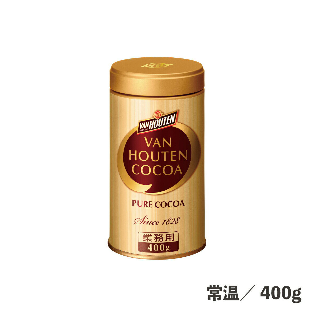 名称ココアパウダー（ココアバター22%〜24%含有）内容量400g原材料ココアパウダー（ココアバター22%〜24%含有）賞味期限パッケージに記載保存方法直射日光、高温多湿を避けて保存してください。特長お菓子作りやお料理にもおすすめな、砂糖やミルクを含まない純ココアです。1828年に世界で初めてココアパウダーの製造法を発明したオランダのC.J.バンホーテン。以来180余年、香りが高くきめの細かい良質のココアとして世界中の人々に愛され続けています。 ピュアココア 400g 常温 バンホーテン カカオ 100% 純ココア ベルベットのやさしさ 練らずに溶ける ヴァンホーテン お菓子作り 製菓材料 調味料 食品 業務用 ドリンク セルフケア ポリフェノール 腸活アレルギー−お召し上がり方1.手なべにココアを小さじ山盛り2杯（約5g)と、砂糖を小さじ山盛り2杯（約8g）を入れよく混ぜ、少量（約10ml）の牛乳を加え、ペースト状になるまでよく練ります。 2.1を中火にかけ、牛乳（約140ml)を少しずつ加えながらよく混ぜ、沸騰直前で火からおろします。 ※ココアや砂糖の量はお好みでご調整ください。 ※より手軽に、カップの中でココアと砂糖を混ぜて少量の水で練り、温めた牛乳を注いでも作れます。関連商品はこちら1日分の鉄分ココア 125ml 常温 ココア ...110円フランボワーズと紅茶のムース 500g 冷...1,730円フリーカットケーキ レアーチョコ（ベル...1,530円フリーカットケーキ レアーチーズ（北海...1,530円プチ・フォンダンショコラ 50g×6個入り ...1,100円フリーカットケーキ　ミルクレープロー...880円カット済みケーキ　レアーチョコ（ベル...1,760円フリーカットケーキ　クーベルチュール...1,640円カット済みケーキ　レアーストロベリー...1,760円カット済みケーキ　ティラミス（北海道...1,760円フリーカットケーキ　オペラ 400g 冷凍 ...1,530円フリーカットケーキ ブラウニー（ベルギ...1,400円フォンダンショコラ 85g×6個 冷凍 ケー...1,430円