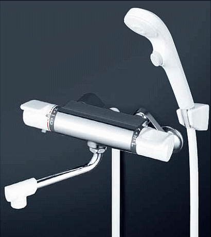 ■サーモスタット式シャワー水栓 ■ワンストップシャワーヘッド付き ■白ホース/1.6m