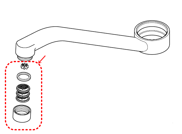 【KVK公式】普通郵便/ヤマト【Z520CP】KM336（G）（C）　吐水口先端部一式