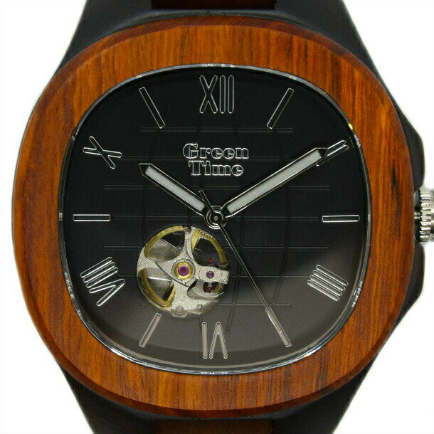 【GreenTime オートマティック ZW073B】 メンズ 機械式 木製 腕時計 【正規輸入品】 グリーンタイム 「FSC認証」