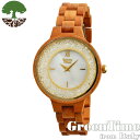グリーンタイム 【GreenTime Strass ZW082B】 レディース 木製 腕時計 チェリー 【正規輸入品】