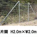 簡単 フェンス 【金網門扉(軽量)片開 H2.0m×W2.0m(両柱)】※業務用 ※代引不可