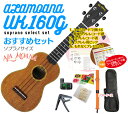 【送料無料】Alamoana UK-160G ソプラノ ウクレレ おすすめセットウクレレケース、ウクレレ チューナー、ウクレレ ストラップ、ウクレレ 弦、ウクレ...