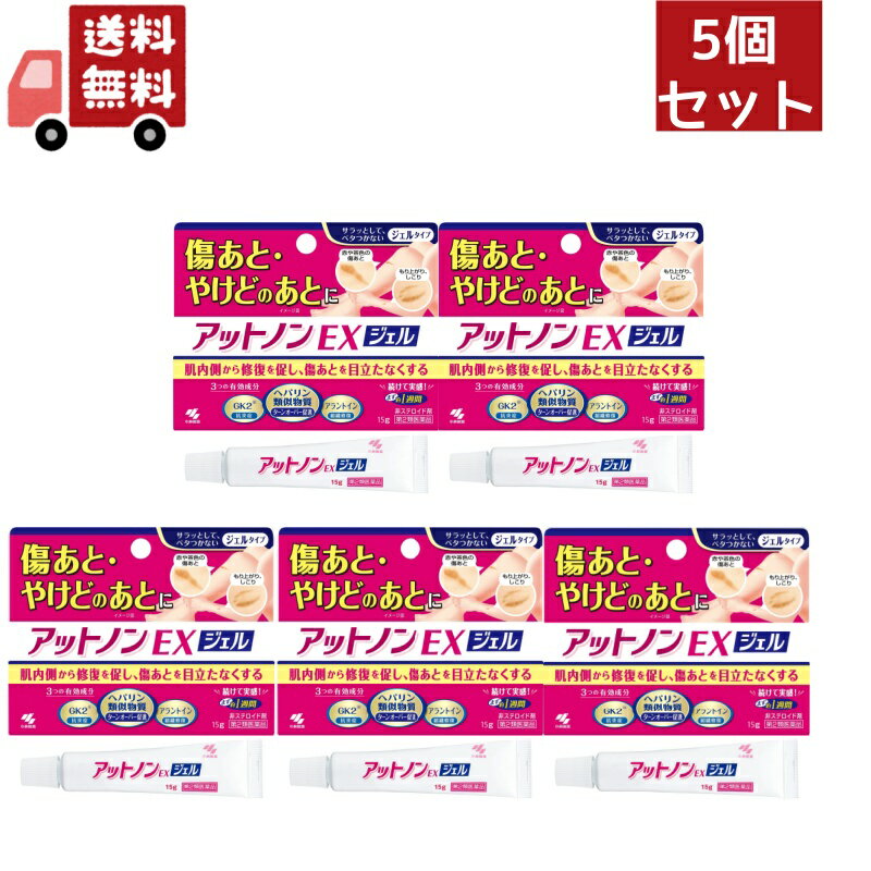 送料無料 5個セット【第2類医薬品】《小林製薬》 アットノンEXジェル 15g (傷あと・やけどあと) 【代引不可】