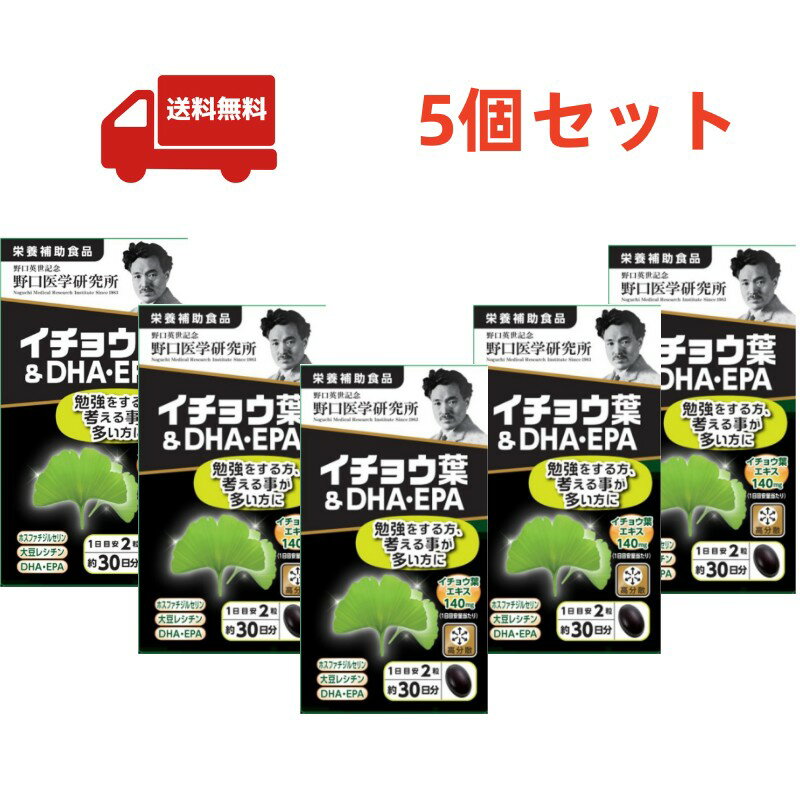 送料無料 5個セット 野口医学研究所 イチョウ葉＆DHA・EPA 60粒