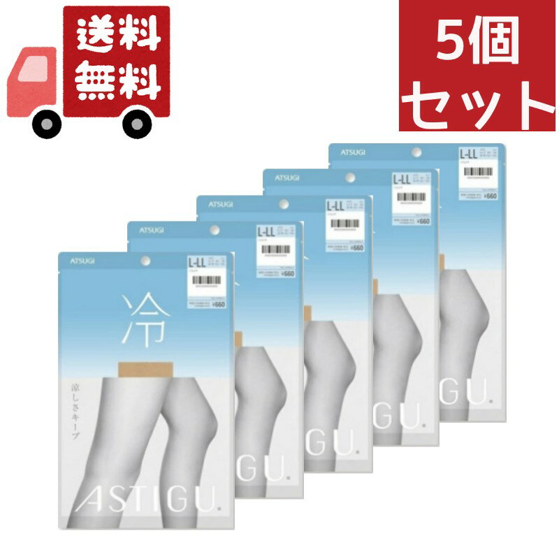 送料無料 5個セット アスティーグ ストッキング 冷 涼しさキープ L-LL ヌーディベージュ(1足)【アスティーグ(ASTIGU)】【代引不可】