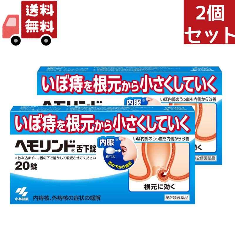 送料無料 2個セット 《小林製薬》 ヘモリンド舌下錠 20錠 (いぼ痔用薬) 