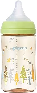 母乳実感は、60年以上の研究が生んだ「自然に飲める」を追求した設計の哺乳びんです。 赤ちゃんが生まれながらに持つ自然な口の動きで飲むことができるので、いつでもおっぱいと併用しやすく、安心して母乳育児を続けられます。 ＜母乳実感哺乳びん&nbsp;プラスチック240mlの特徴＞ ・3カ月から、母乳実感乳首M（スリーカット）付き。 ・哺乳の3原則「吸着（きゅうちゃく）」「吸啜（きゅうてつ）」「嚥下（えんげ）」をサポートします。 「吸着」サポート：おっぱいに近づけ、スムーズな舌の動きをさまたげないもっちり触感 「吸啜」サポート：お口に密着できるぴたっとカーブ、適切なくわえこみ目安ラッチオンライン 「嚥下」サポート：「成長・発達」に合わせて設計した吸い穴形状 ・病産院での使用実績No.1（※ピジョン調べ）。 ・プラスチックは医療系で使用される高品質プラスチックです。また、BPAフリーで安全な材料を使用しています。 【素材・成分・原材料名】 部品：フード・キャップ 材料の種類：ポリプロピレン 部品：乳首 材料の種類：合成ゴム（シリコーンゴム） 部品：びん 材料の種類：ポリフェニルサルホン（PPSU） 【ご注意】 はじめて哺乳びんを使う人は必ず記載の二次元コードで使用上の注意を確認してください。 ●乳首サイズの選び方 乳首サイズが適していない場合、赤ちゃんに負担がかかることがある為、成長に適したサイズを選びましょう。 サイズが合っていないとミルクが出すぎてむせてしまうことや、出にくくて赤ちゃんに負担がかかることがあります。 ＜母乳実感のご使用時期のめやす＞ 生後すぐの赤ちゃんに（吸い穴形状） ●SS／0ヵ月〜&nbsp;丸穴&nbsp;飲む目安：50mlなら約10分 ●S／1ヵ月頃〜&nbsp;丸穴&nbsp;飲む目安：100mlなら約10分 ●M／3ヵ月頃〜&nbsp;スリーカット&nbsp;飲む目安：150mlなら約10分 ●L／6ヵ月頃〜&nbsp;スリーカット&nbsp;飲む目安：200mlなら約10分 ●LL／9ヵ月以上&nbsp;スリーカット&nbsp;飲む目安：200mlなら約5分 ●3L／15ヵ月以上&nbsp;スリーカット&nbsp;離乳の完了時期にあたります。離乳の様子に合わせてご使用ください。 月齢はあくまでも目安です。