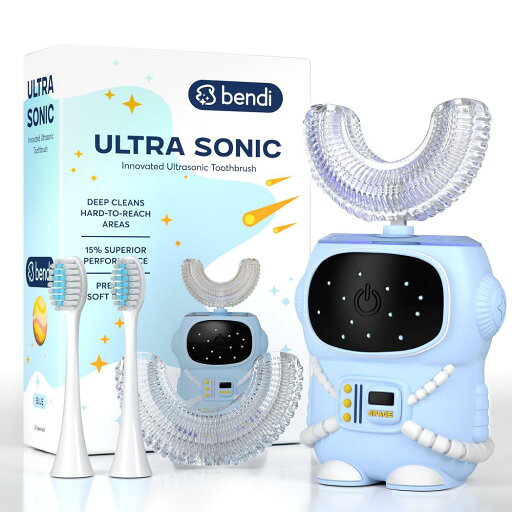 キッズ U字電動歯ブラシ 2~7歳~360°マウスガードデザイン メモリ付き 5種類のブラッシングモード マルチヘッド ソフトシリコン自動歯ブラシ 幼児&子供用 旅行にやさしい キッズ U字電動歯ブラシ 2~7歳~360°マウスガードデザイン メモリ付き 5種類のブラッシングモード マルチヘッド ソフトシリコン自動歯ブラシ 幼児&子供用 旅行にやさしい