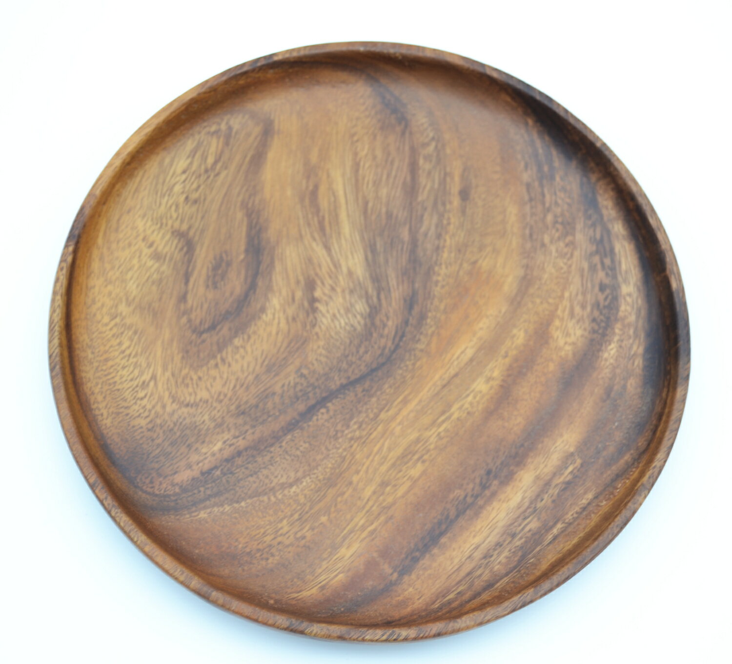 アカシア材 丸皿（リム付）TD118NF幅約250mm