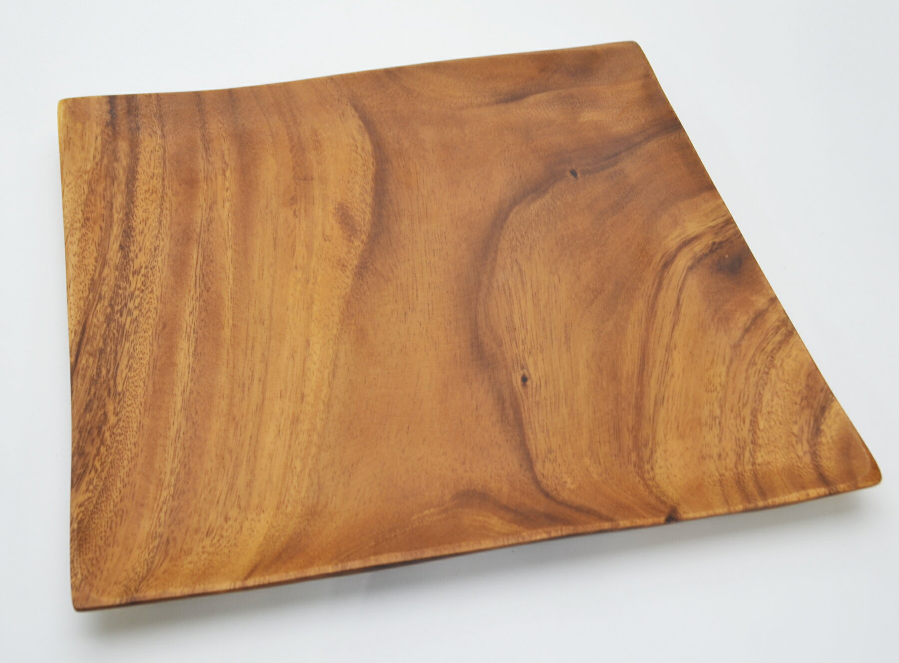 フィリピンの工芸品 アカシア材 寿司プレートTD-I350NF約W300mmxD300mm