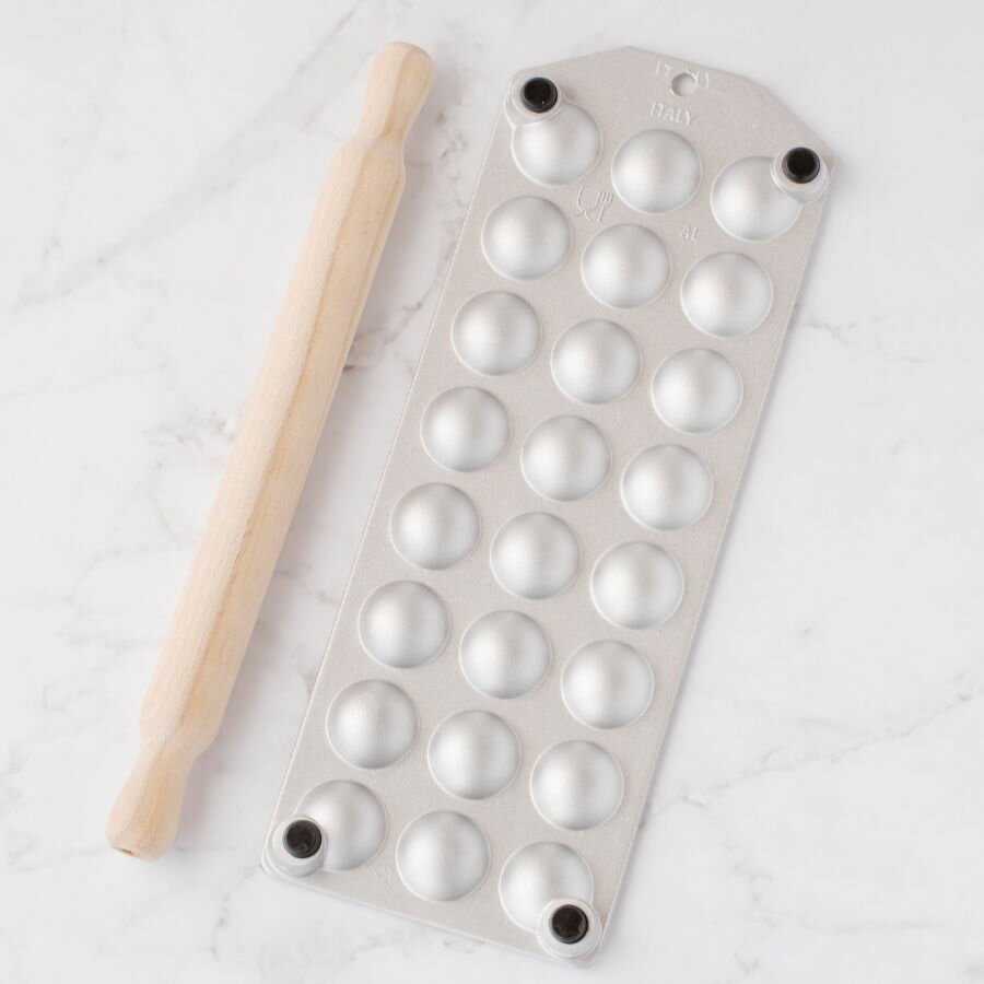 Eppicotispai エピコティスパイ アルミ製 ラビオリ型 丸 40mm 24ヶ取 めん棒付き アルミ製モールド ラビオリメーカー パスタマシン パスタマシーン パスタ ショートパスタ 型 製麵機 パスタ道具 おしゃれ イタリア製 47