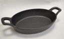 【特価】鉄オーバル 両手鍋27.5cmL27.5cmxD15.3cmxH4.2cmHE856