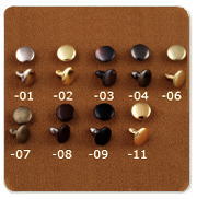 レザークラフト両面カシメ 中（並足） 1009 イブシ色 外径9φ×足7mm（10ヶ入）