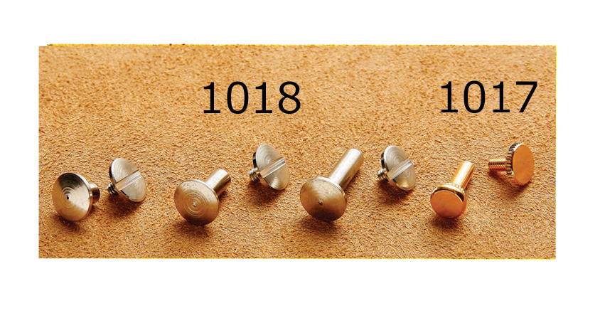 クラフト社 レザークラフト ネジ式カシメ 1017-02 ゴールド色 外径8φ×足9mm 軸径3mm（10ヶ入）