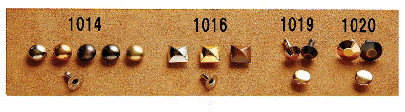 クラフト社 レザークラフト 飾りカシメ 中 1014 ニッケル色 外径9φ×足10mm（10ヶ入）