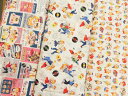 新入荷 コットン シーチング生地 布 入園入学1950年代 ロカビリー好きのボーイ&ガール 柄シュガーロックLW2060-11B、-12A、-13A キルトゲイト 商用利用可能 JAPAN FABRIC